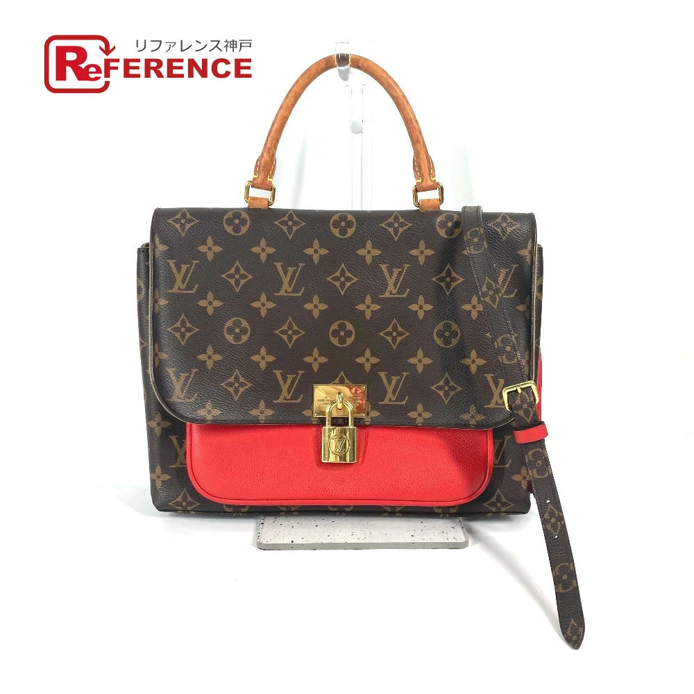 Louis Vuitton Crossbody Canvas Leather Bag Monogram Red Red Coquelicot Marignan - Picture 2 of 15